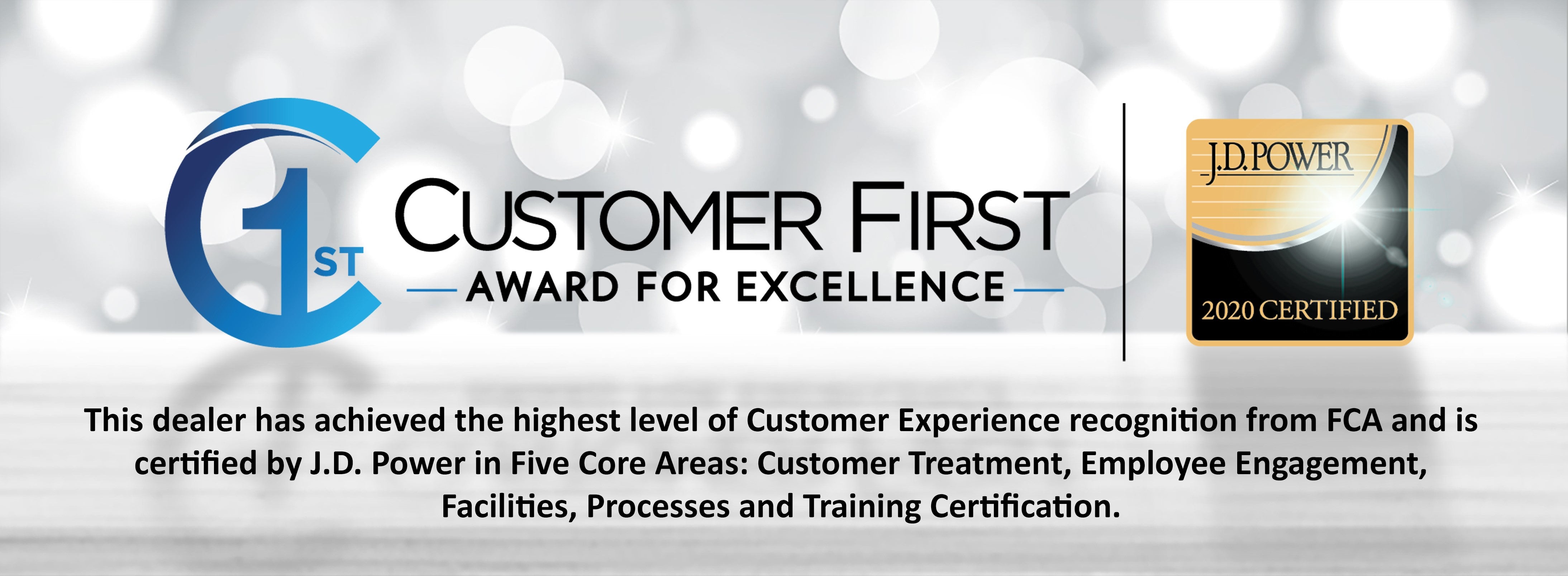 Customer First Award for Excellence for 2019 at CDJR Demo 4 in Derwood, MD